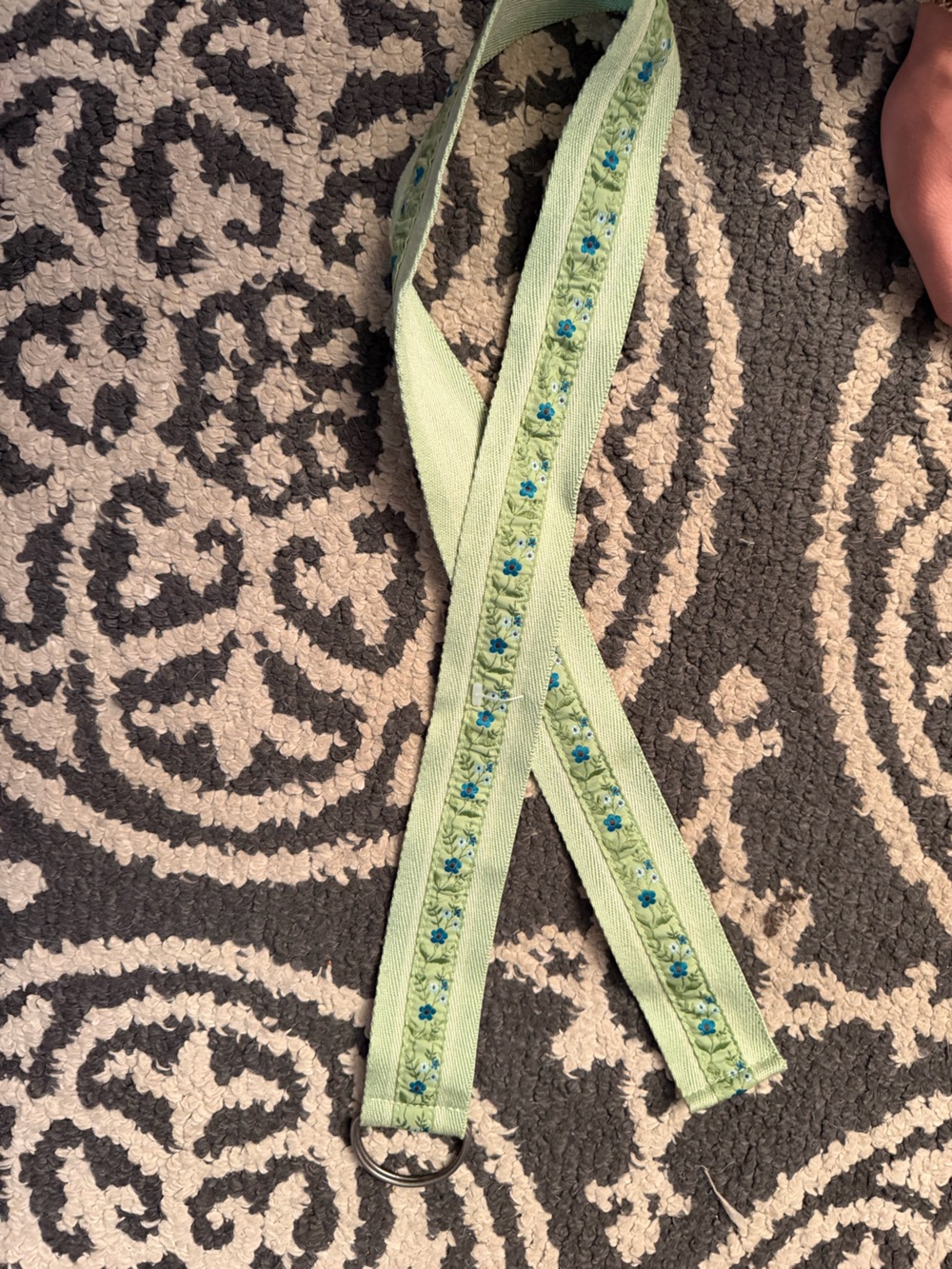 Light Green Floral Trim Ribbon belt